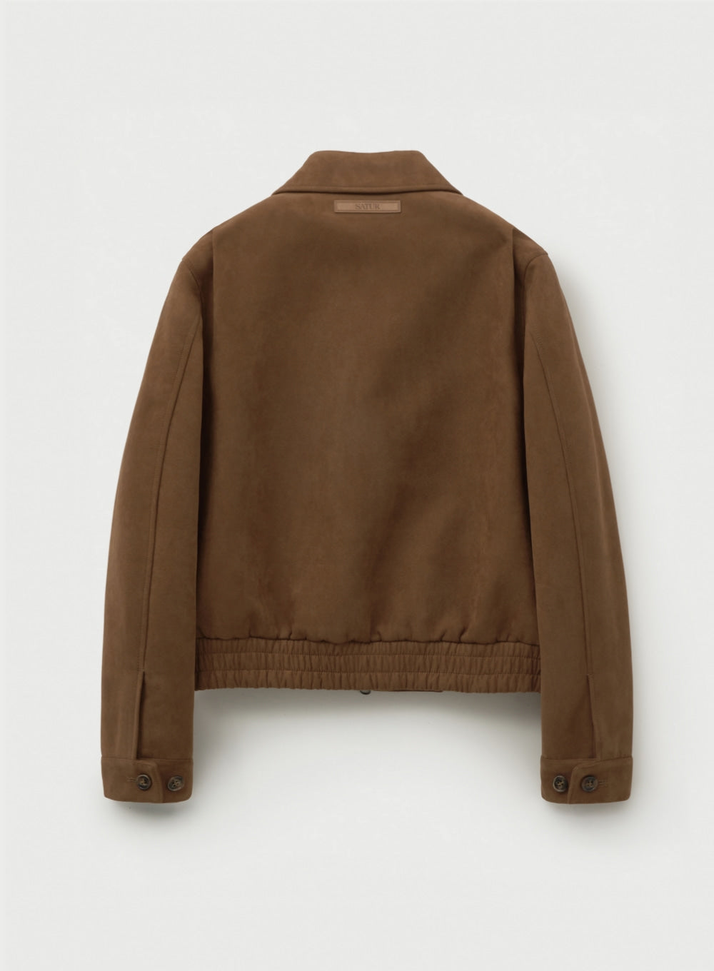 [satur] (W) Teo Faux Suede Short Jacket - Camel Brown