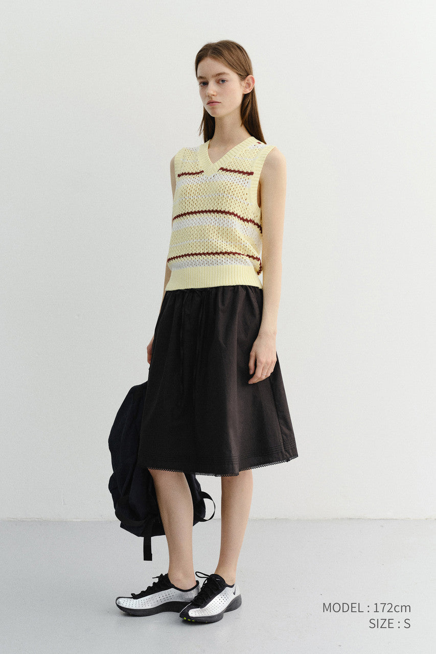 Dunst Unisex Chunky Striped Knit Vest Butter