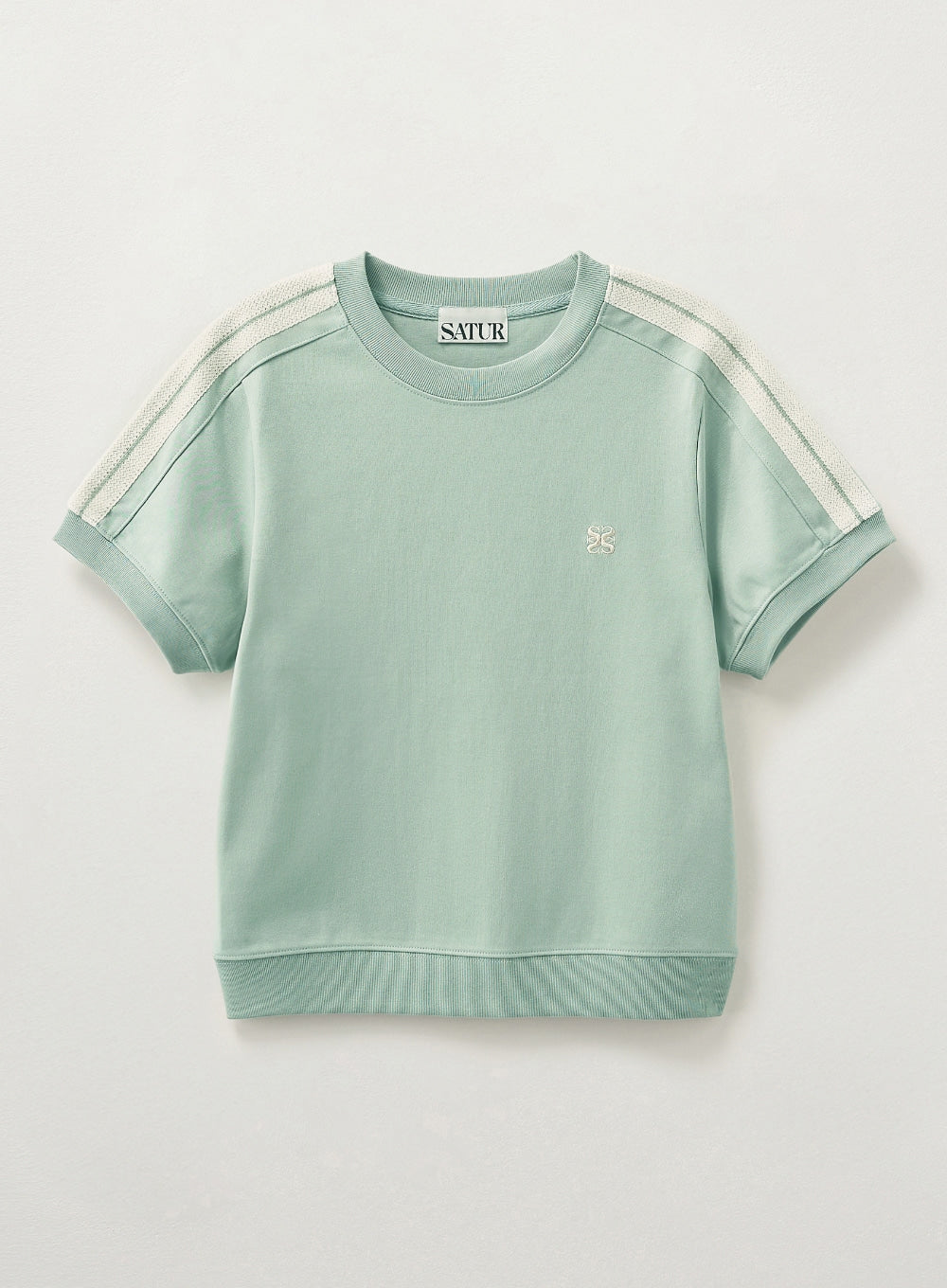 [satur] (W) Lawton Crop Half Sweatshirt - Khaki