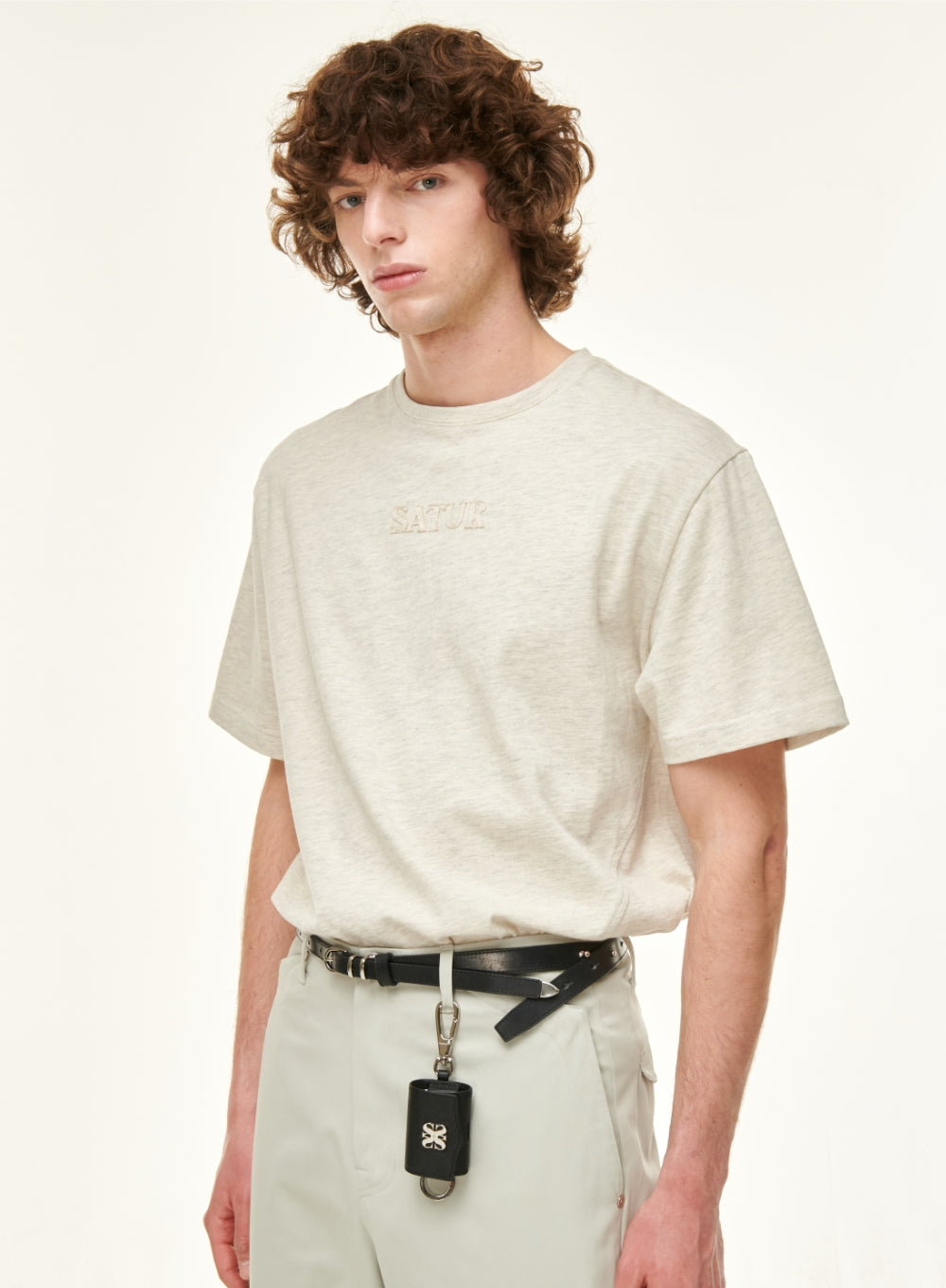 [satur] Satur Keyring Leather Airpods Case - Matt Black