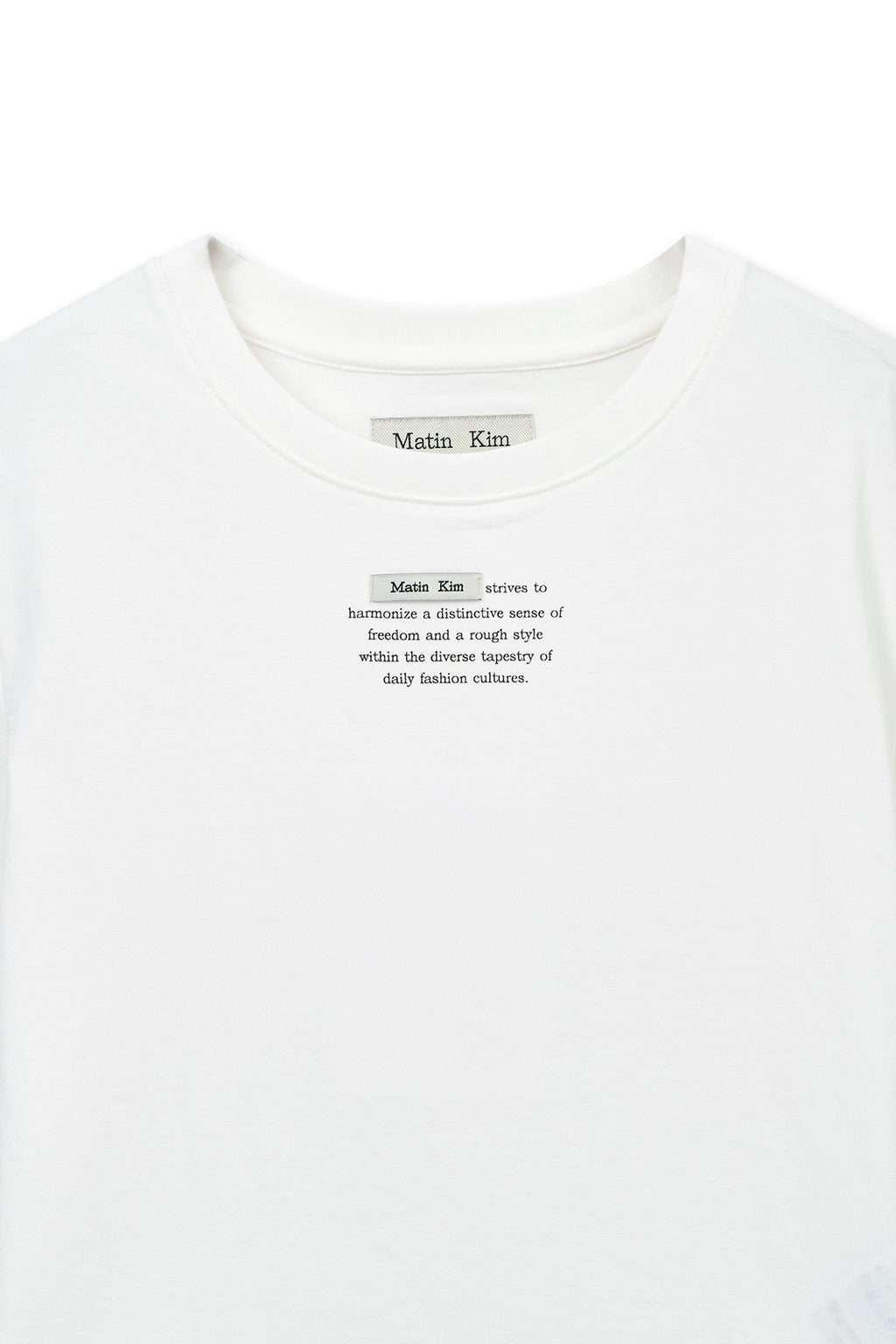 Matinkim Label Point Lettering Crop Top IN White