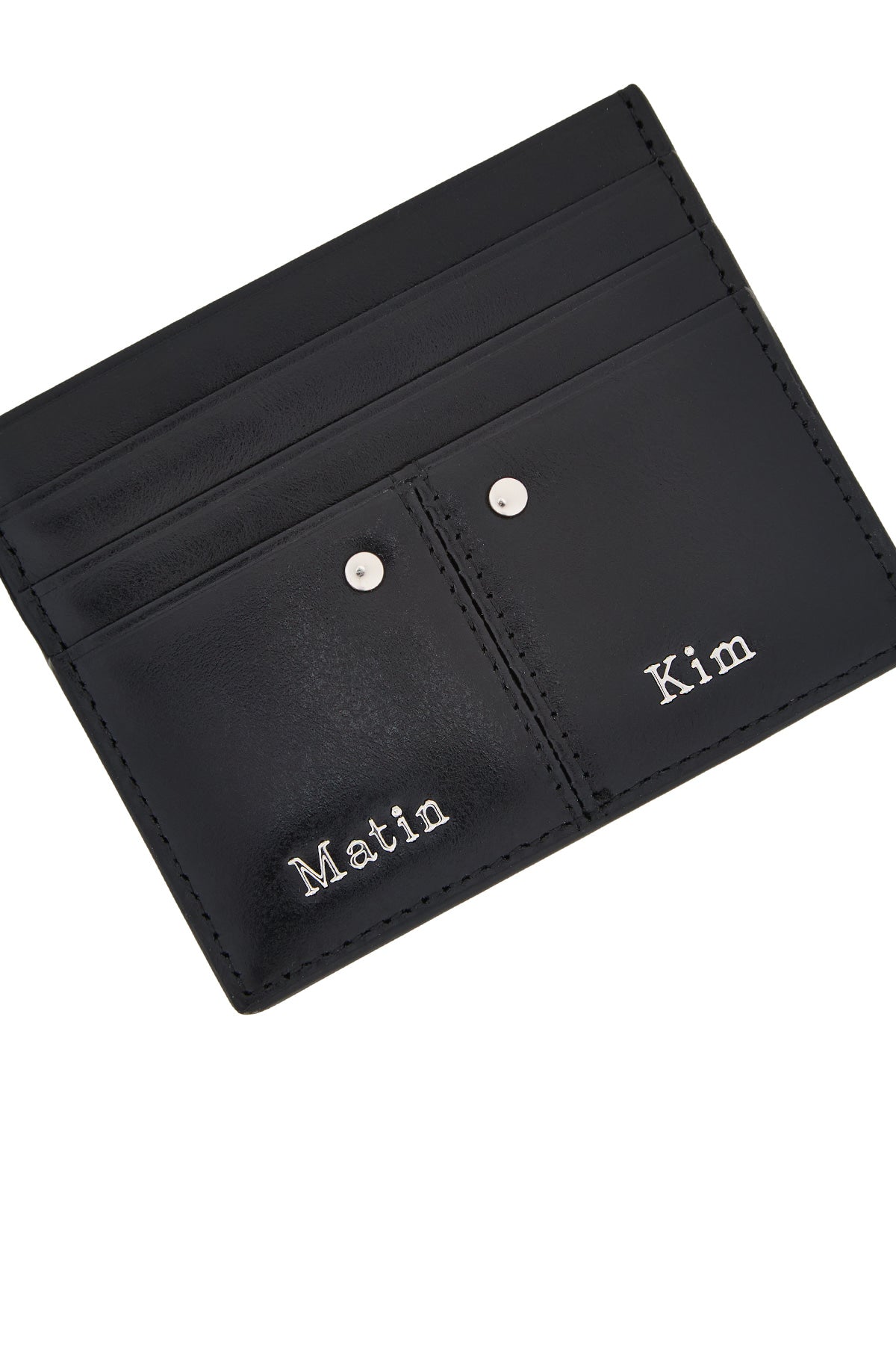 Matinkim Steel Logo Rivet Card Wallet IN Black