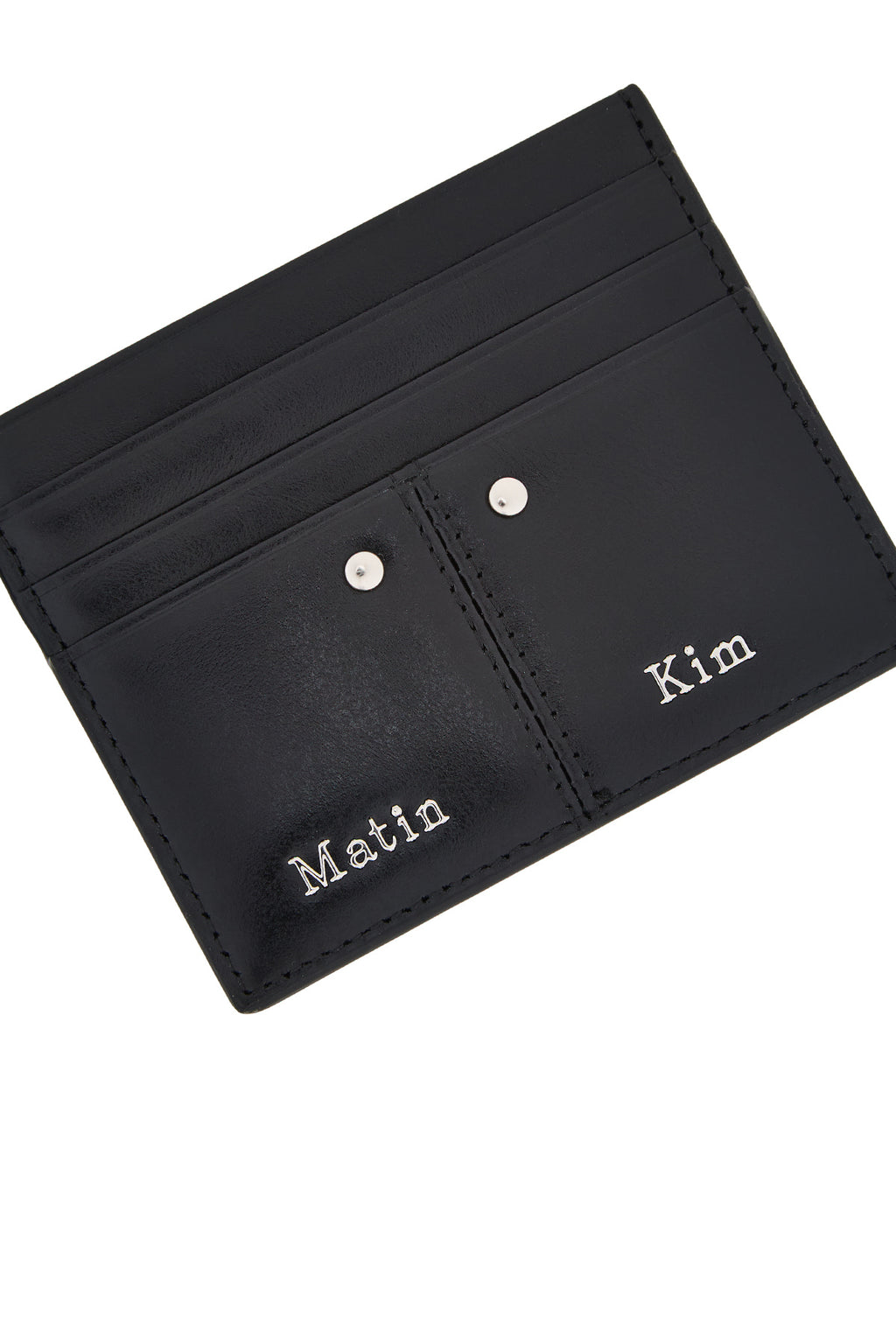 Matinkim Steel Logo Rivet Card Wallet IN Black