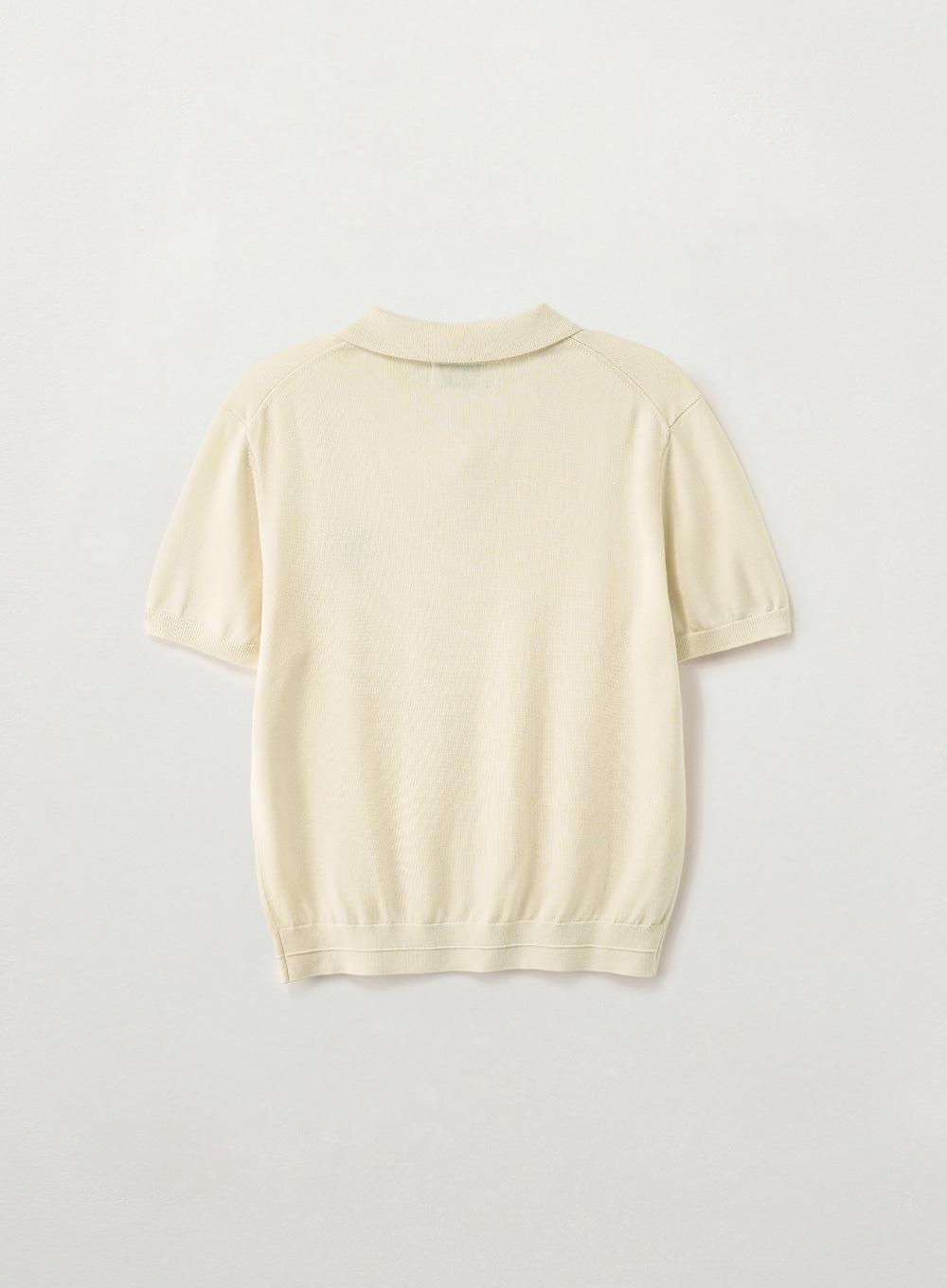 Satur (W) Classic Collar Half Knit - Cream