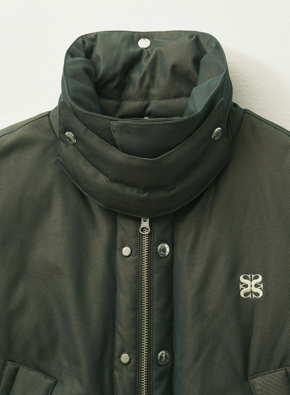 [satur] (W) Lecce Two Tone Duck Down Padding - Glitter Green Brown