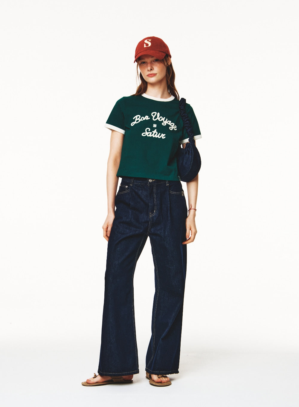 [satur] Scrunchie Small Denim Shoulder Bag - Indigo