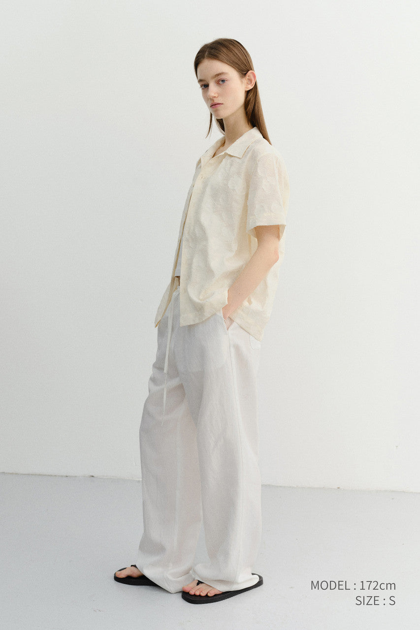 Dunst Unisex Holiday Jacquard Shirt Cream Jacquard