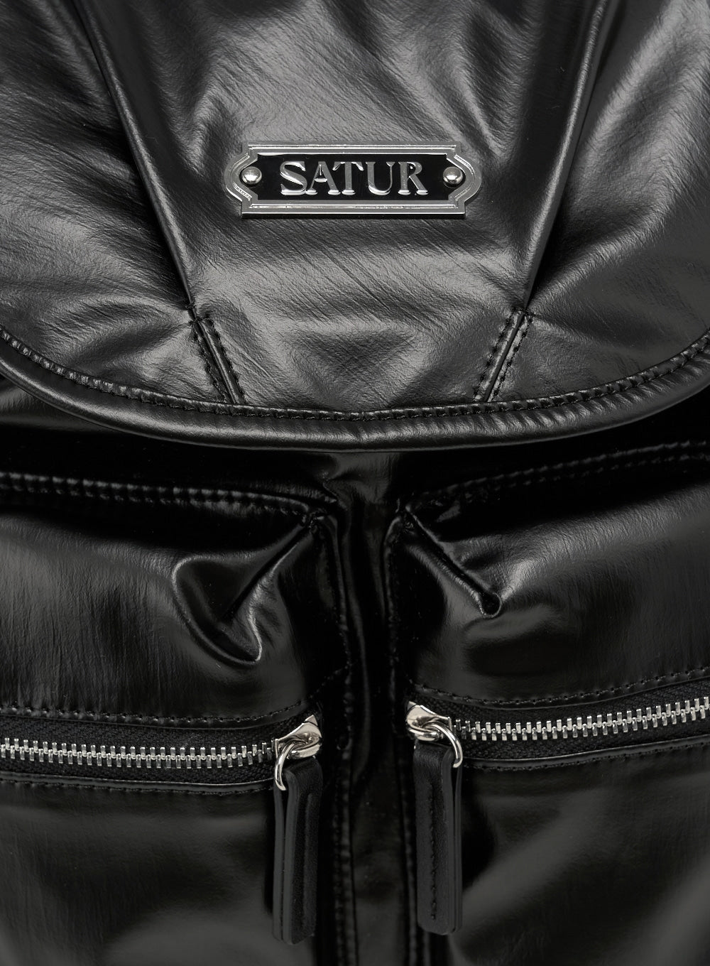 [satur] Drawstring Mini Backpack - Black