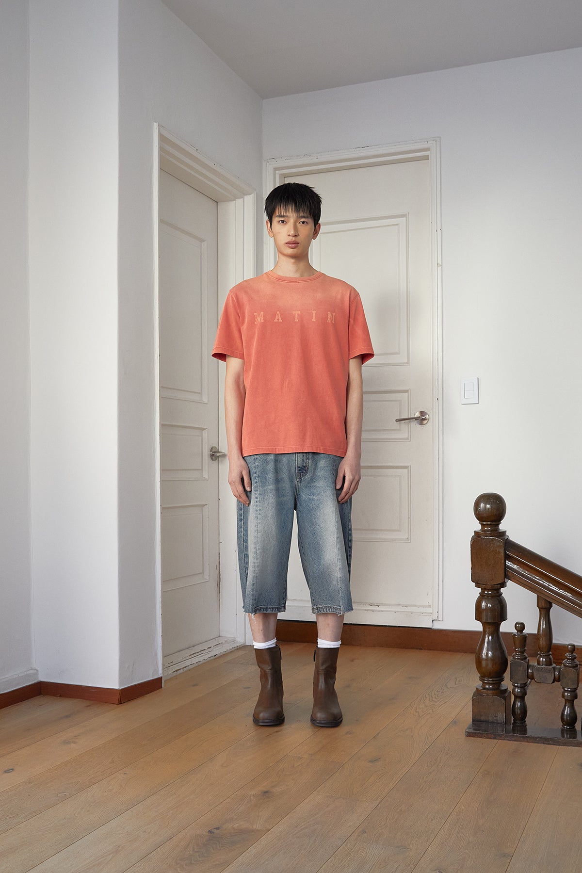 Matinkim Dying Point Logo Top For Men IN Red