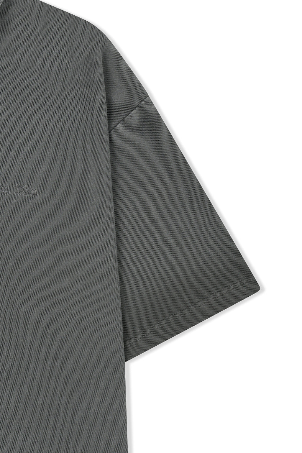 Matinkim Small Logo Washed Pique Top For Men IN Charcoal