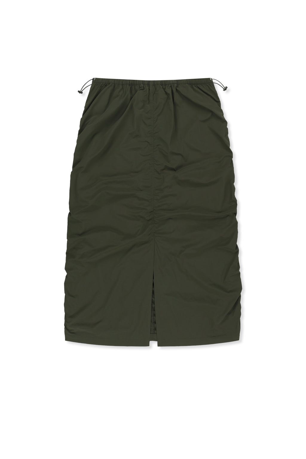 Matinkim Patch Pocket Shirring Nylon Skirt IN Khaki