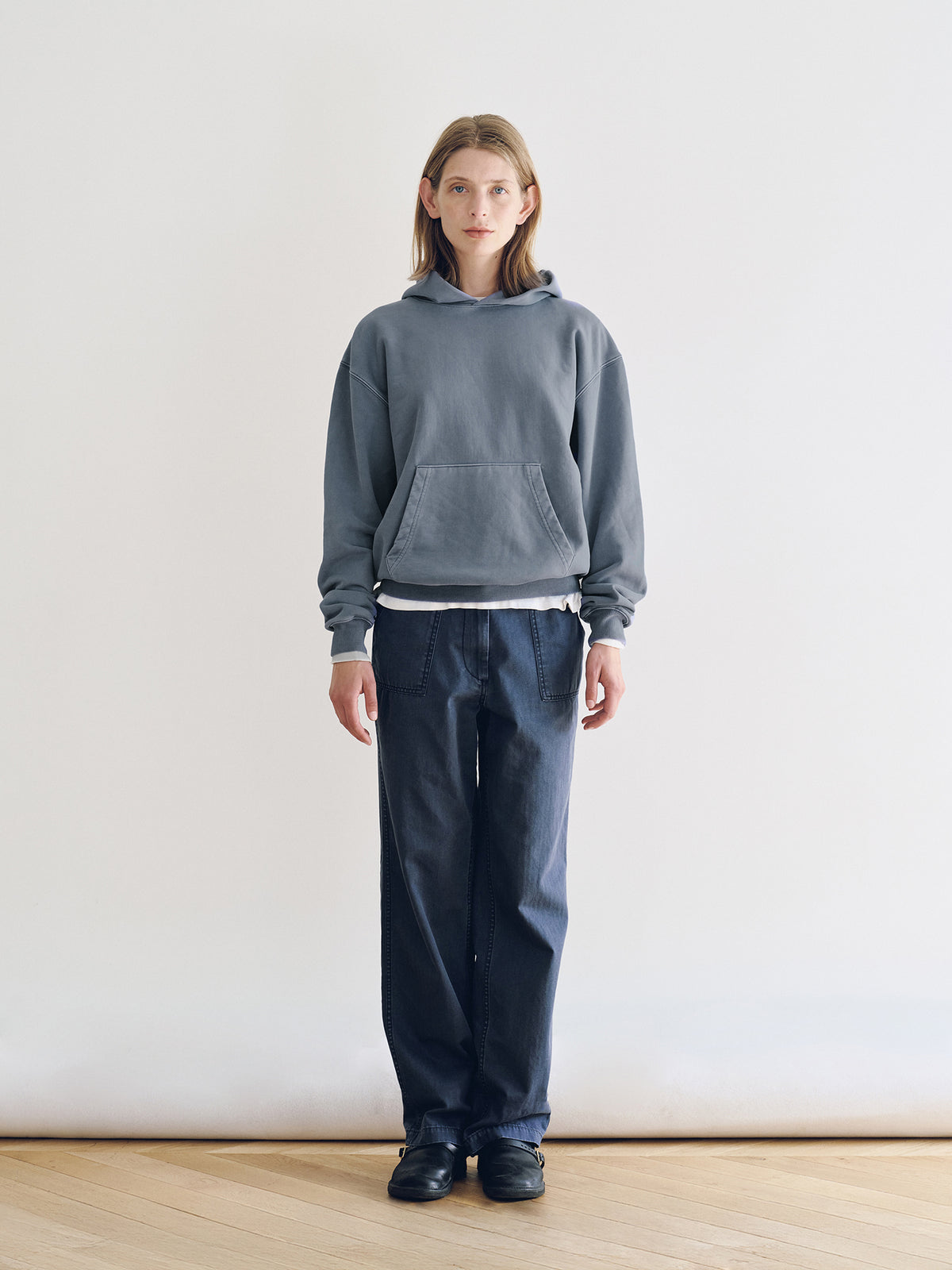 Nothing Written Meadow washed cotton pants (Washed blue)