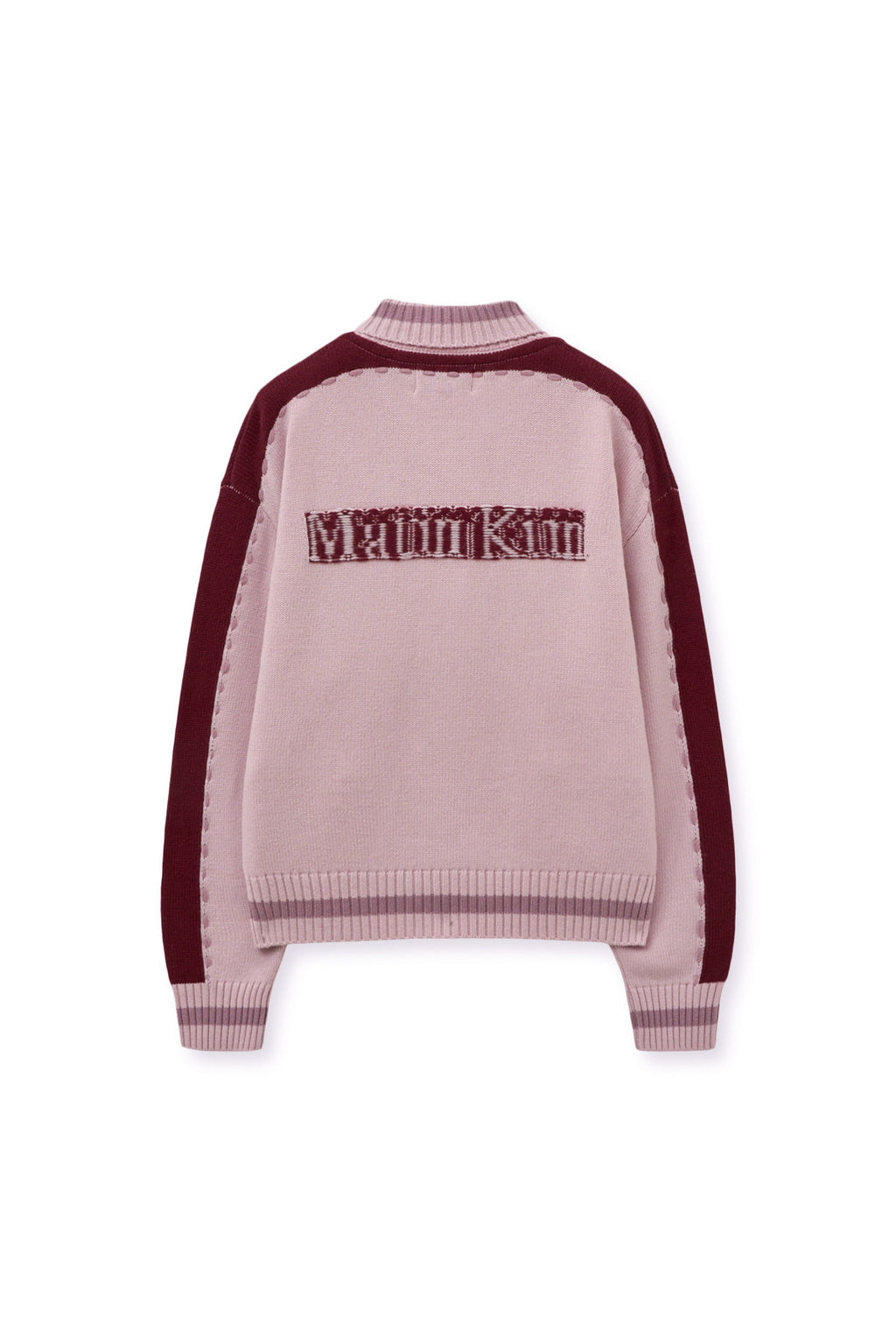 [matinkim] MATIN KIM INITIAL KNIT ZIP UP FOR WOMEN IN PINK
