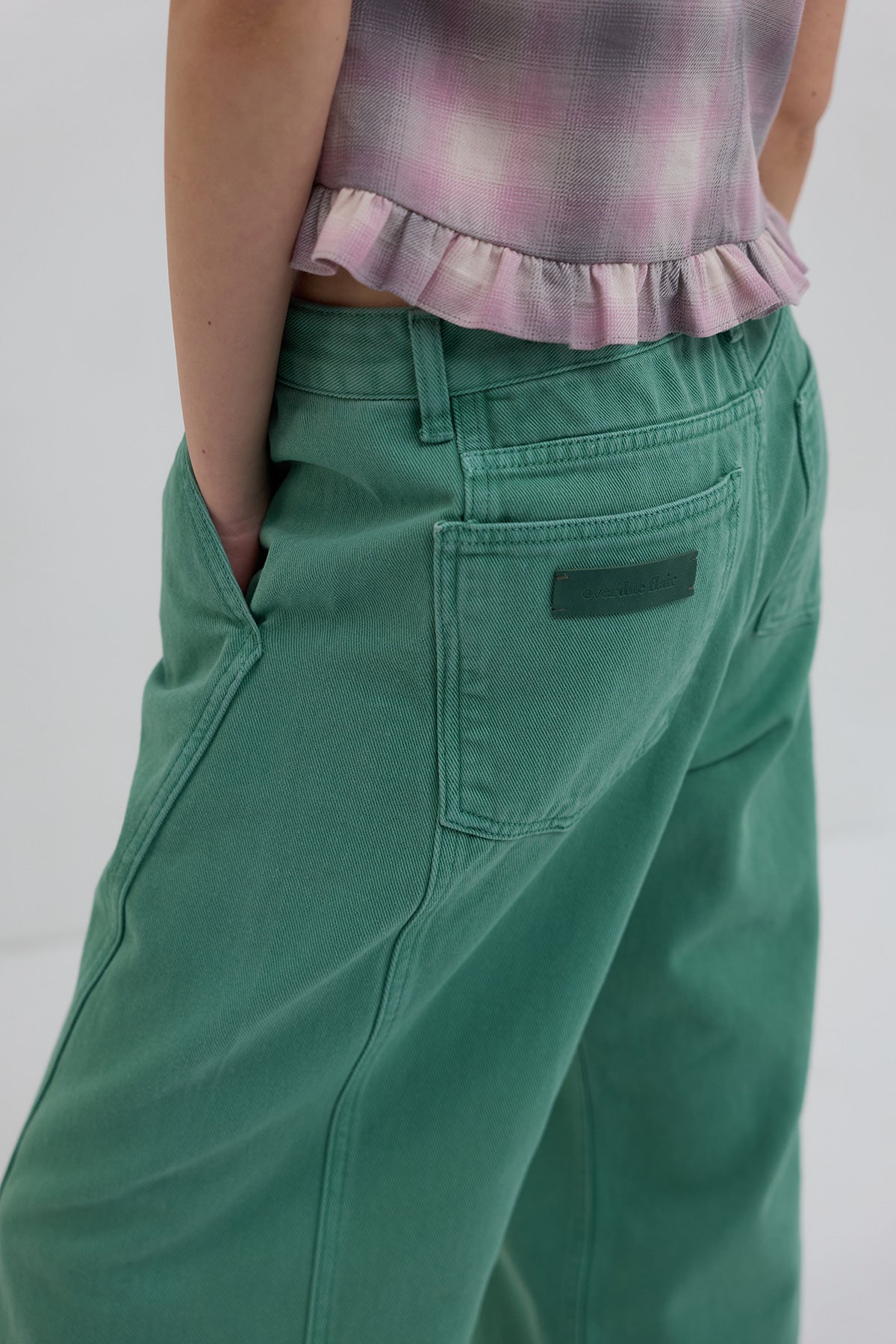 Overdueflair Vintage Curved Denim Pants Peppermint