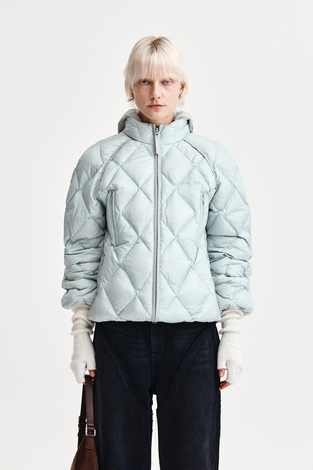 [matinkim] QUILTING HOODY LIGHTWEIGHT JUMPER (DOWN BLENDED) IN MINT