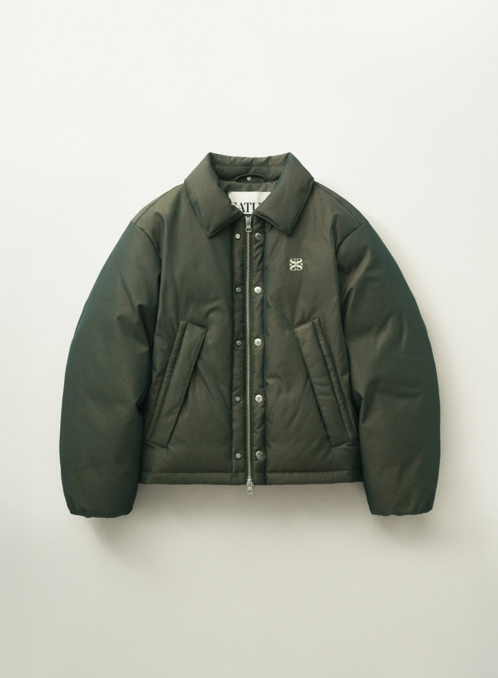 [satur] (W) Lecce Two Tone Duck Down Padding - Glitter Green Brown