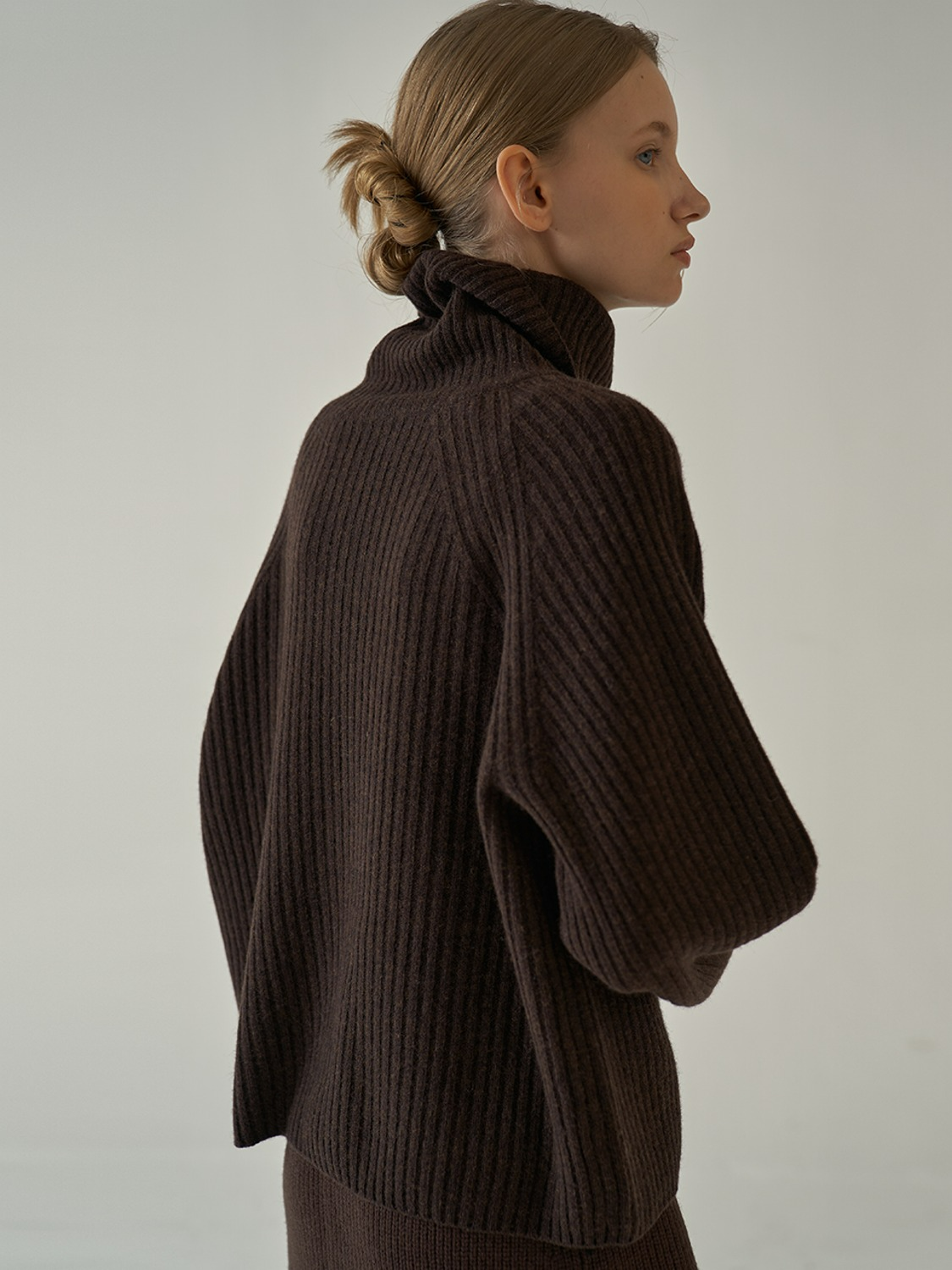 Facade Pattern Cashmere Turtleneck Knitwear dark brown