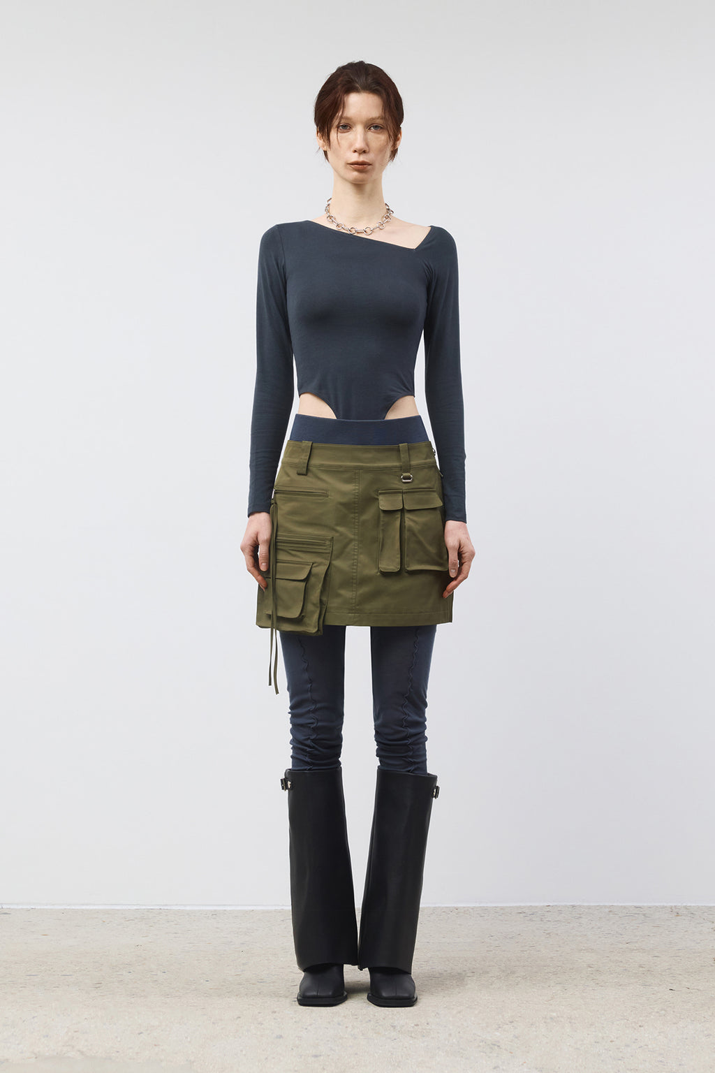 Matinkim Matin Kim Two Way Cargo Mini Skirt IN Khaki