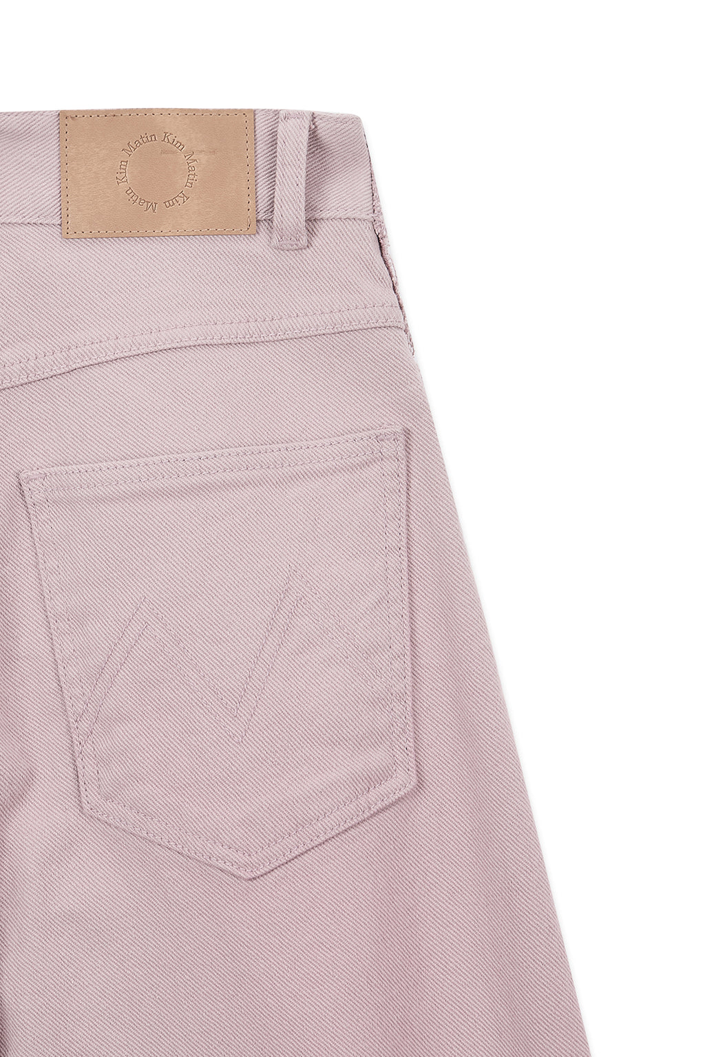 Matinkim Color Point Washed Denim Pants IN Pink