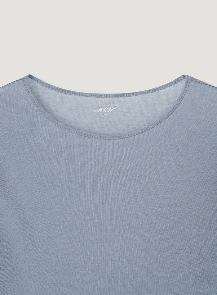Mango Maniplease Paper Tee Blue