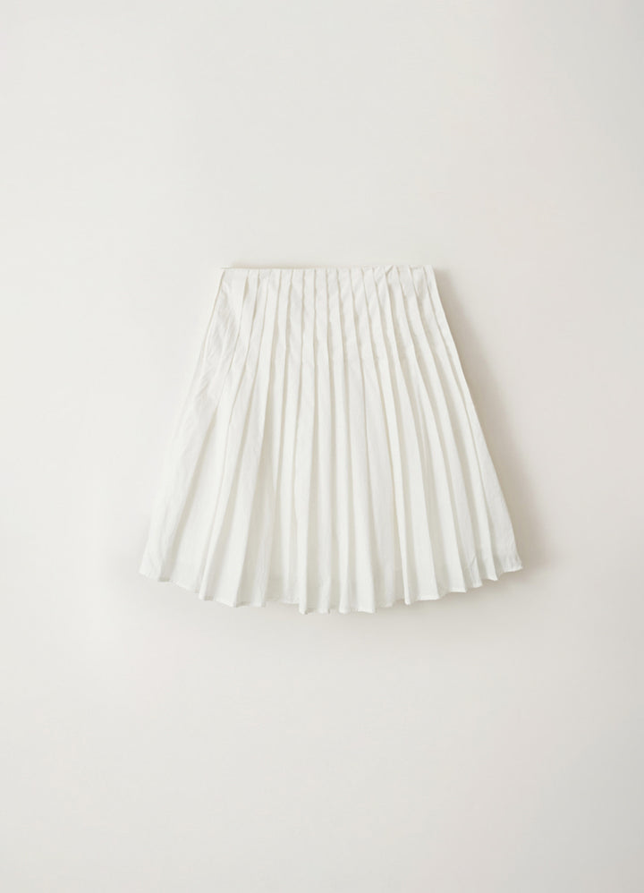Nothing Written Sai cotton pleated skirt (White)