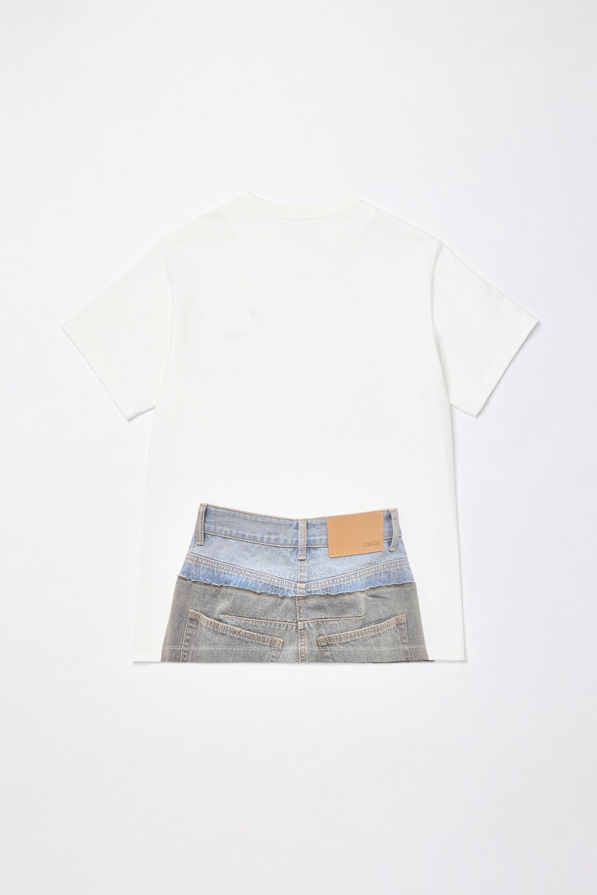 Matinkim Denim Printing Oversize Top IN White