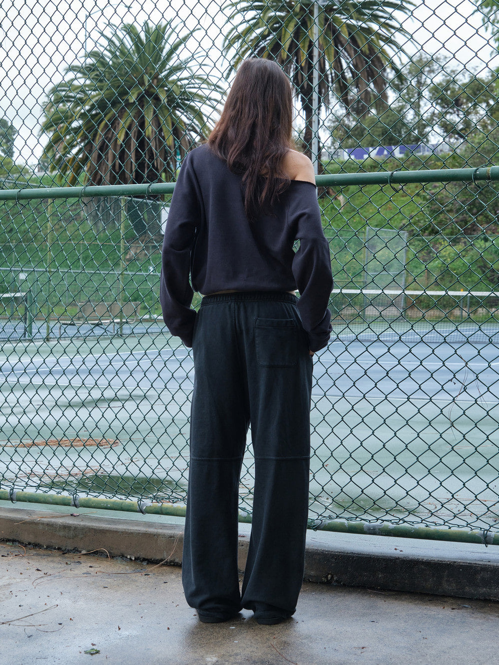 Low Classic Washed Loose Fit Sweatpants Black