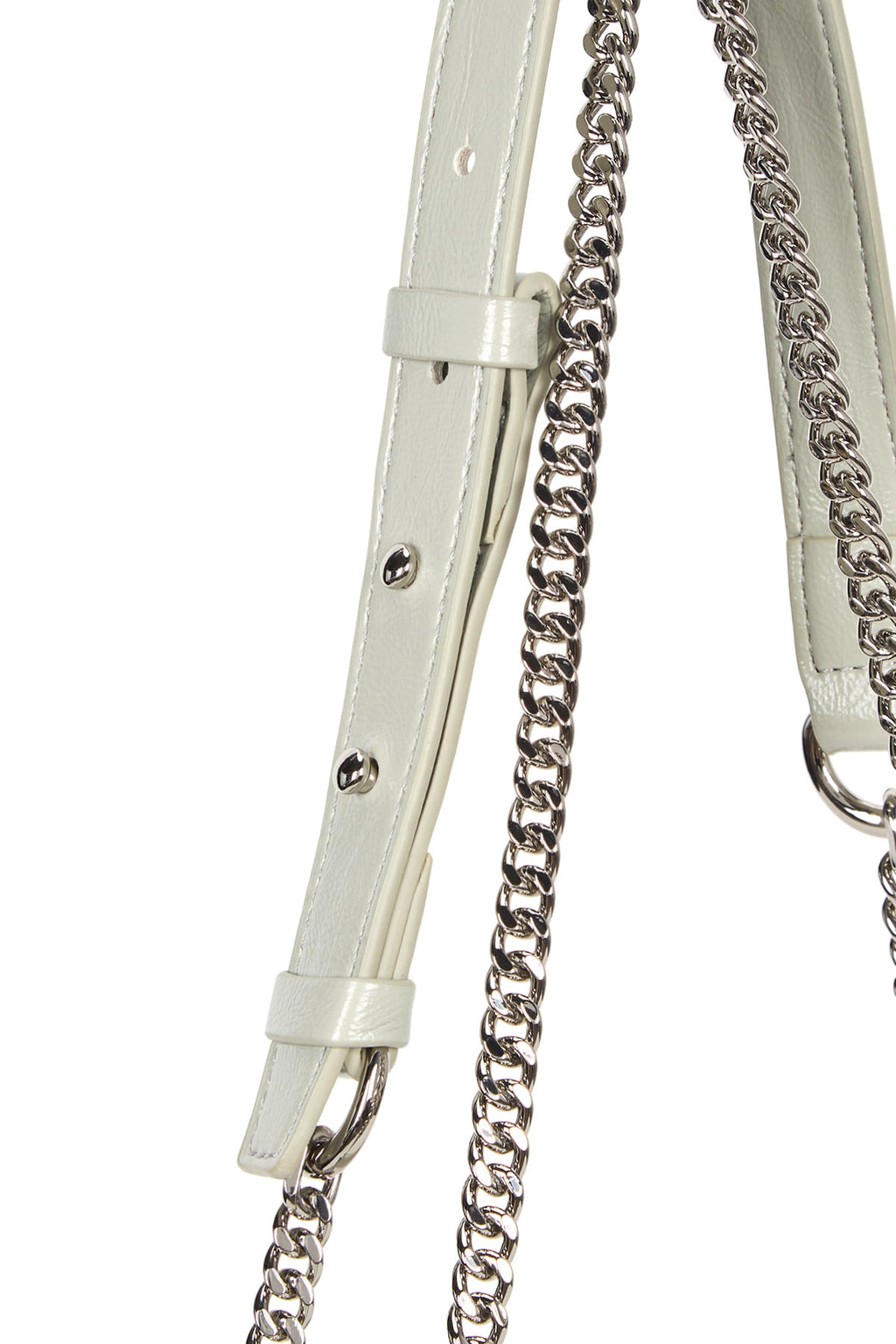 [matinkim] GLOSSY QUILTING SMALL CHAIN BAG IN LIGHT GREY