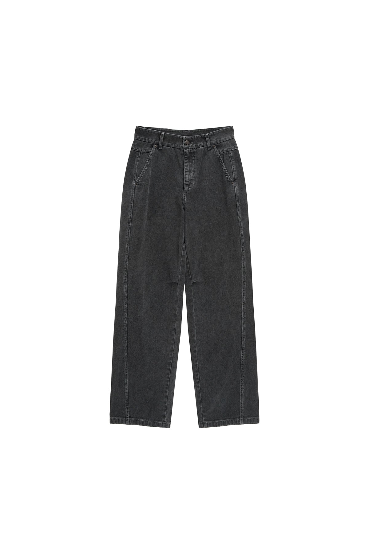 Matinkim Side Point Color Denim Pants For Women IN Charcoal