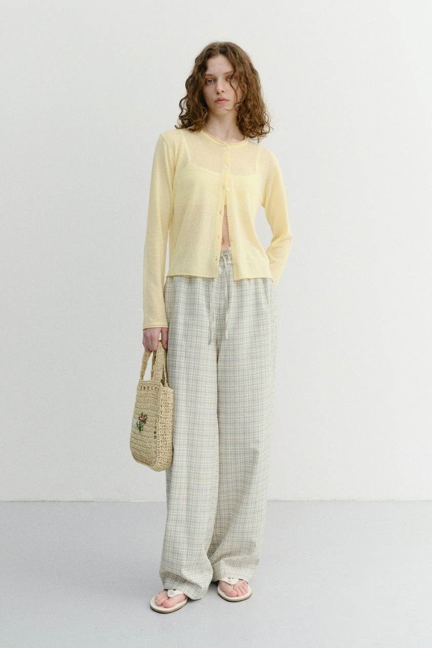 Dunst Unisex Checked Pajama Slacks Olive Check