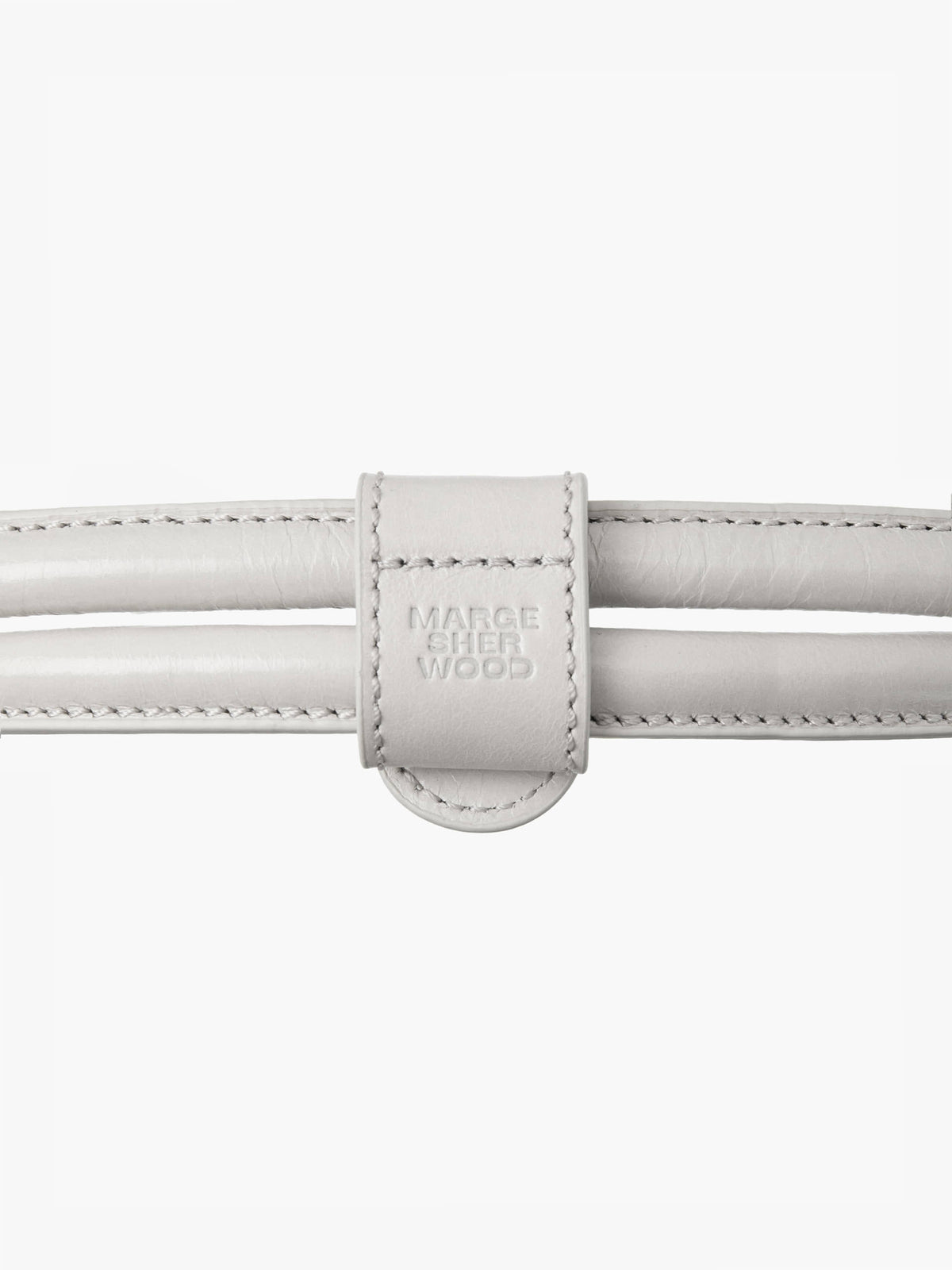 Margesherwood Soft Boston EW Mini Piping light grey printed suede+crinkle