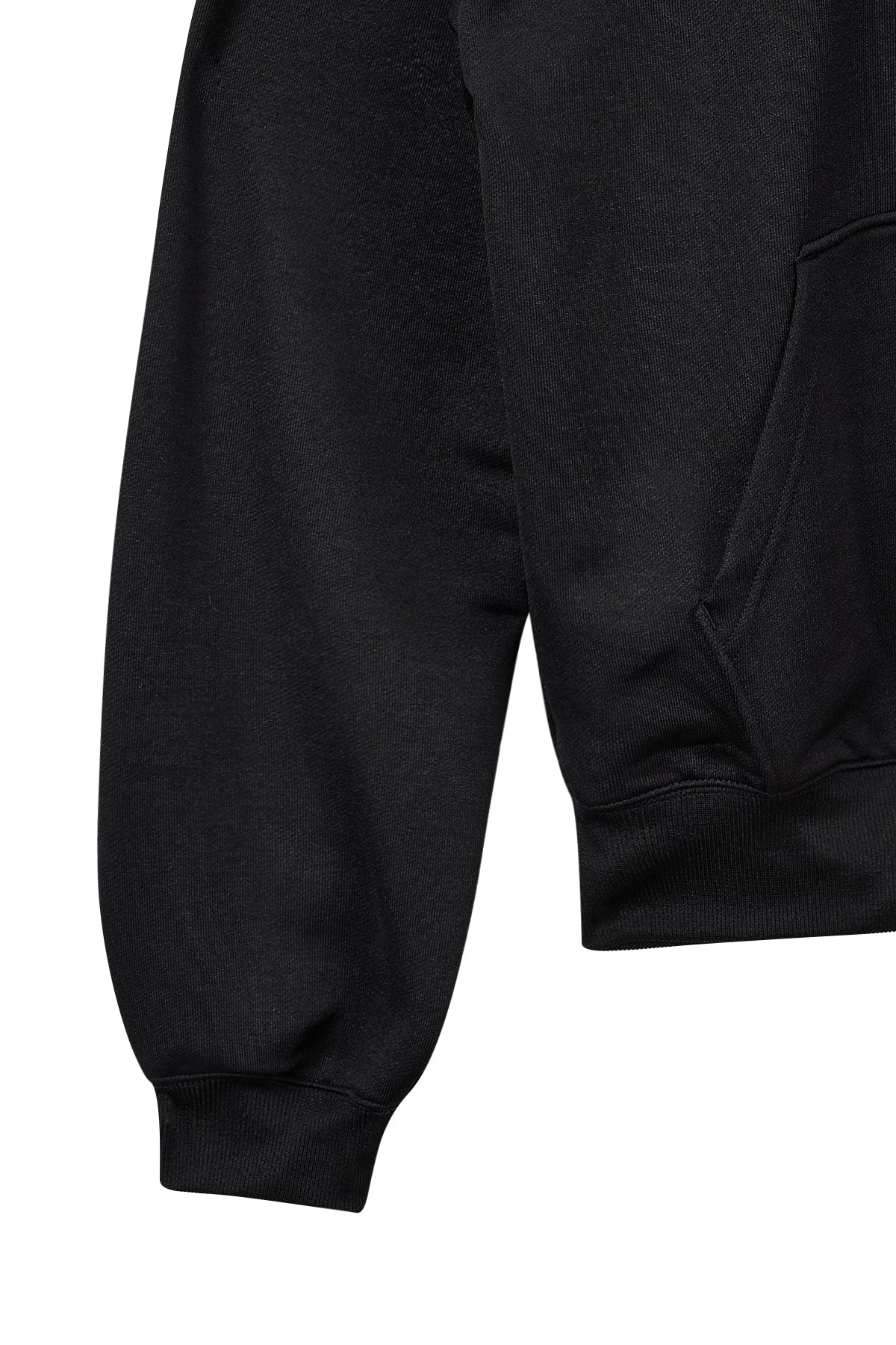 [matinkim] BACK LOGO GLITTER HOODY ZIP UP FOR MEN IN BLACK