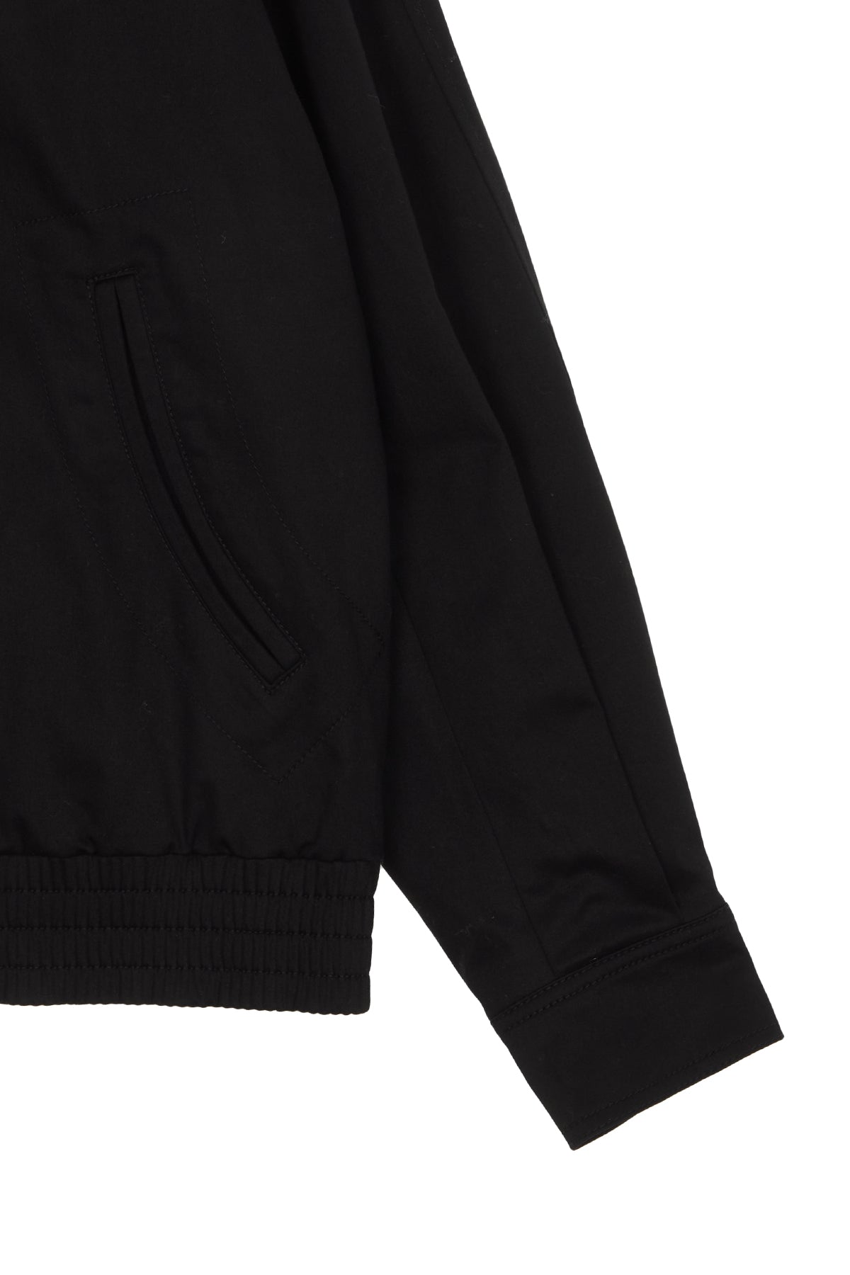 [matinkim] COTTON BLEND COLLAR RELAXED BOMBER JACKET IN BLACK