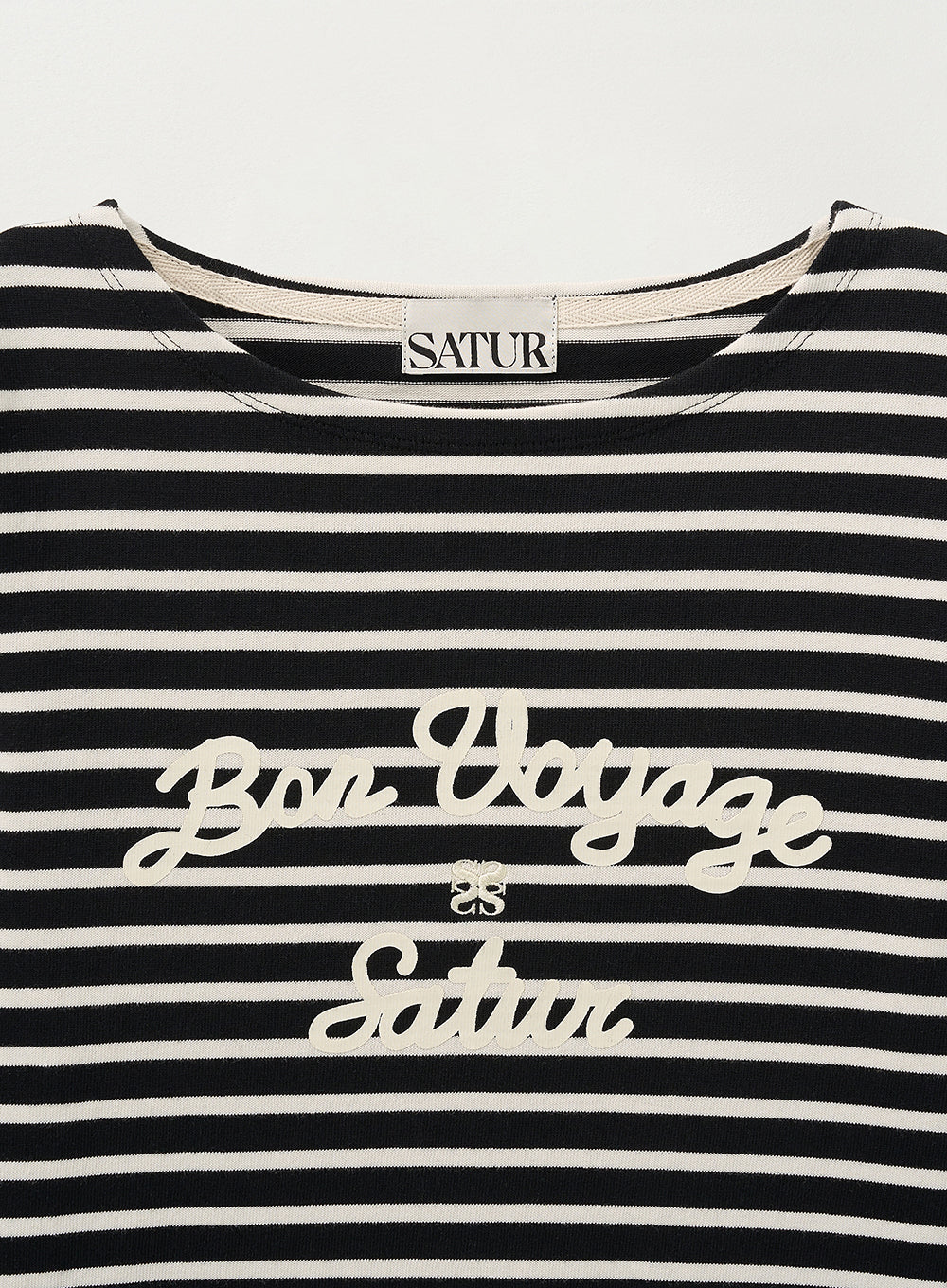 [satur] (W) Bon Voyage Border Long Sleeve - Black