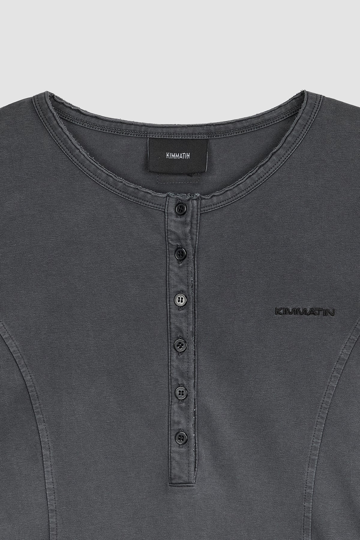Matinkim Raw Cut Bodysuit Top IN Charcoal