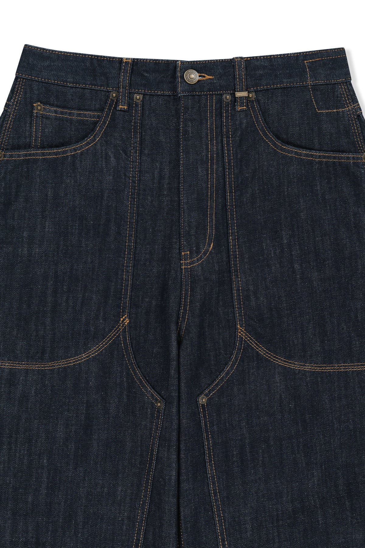 Matinkim Panel Stitch Denim Pants IN Dark Navy