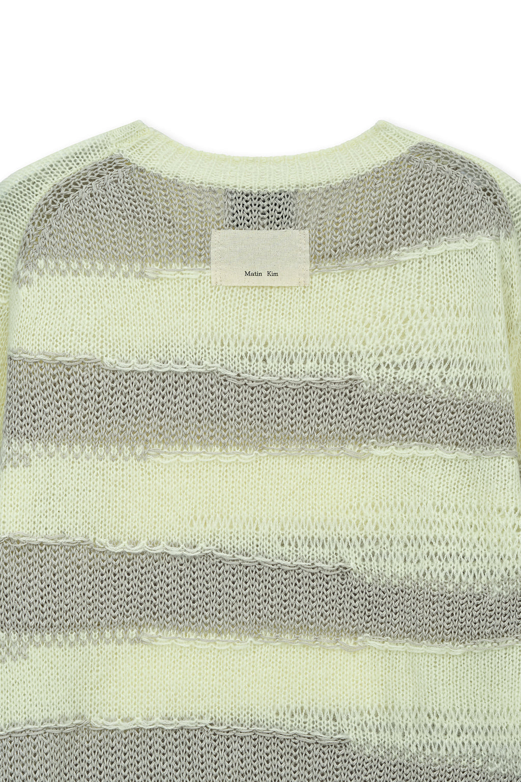 Matinkim Texture Block Stripe Knit Pullover IN Light Yellow