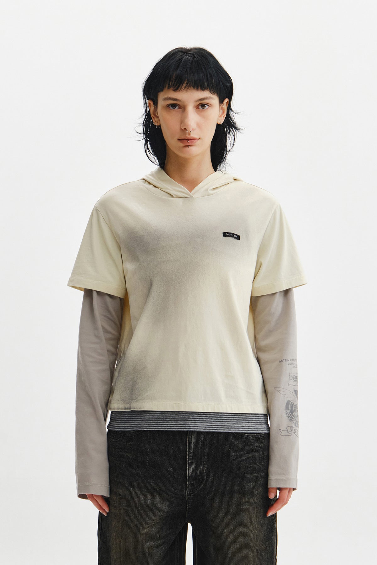 Matinkim Dust Washed Layered Hood Top IN Butter