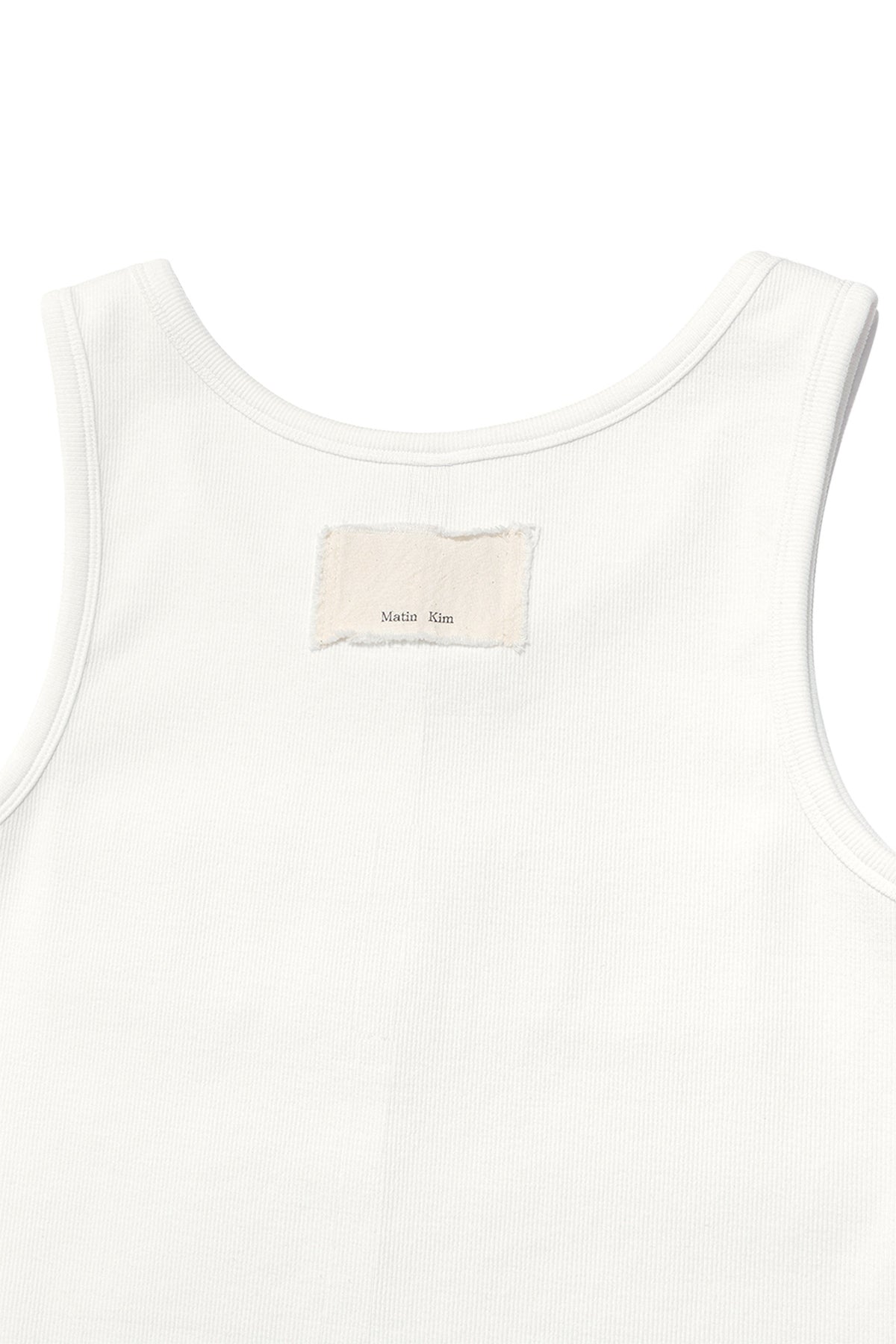 [matinkim] LOGO APPLIQUE SLIM TANK TOP IN WHITE