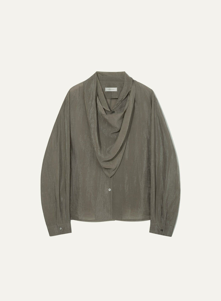 Kindersalmon Agnes Draped Blouse Sage