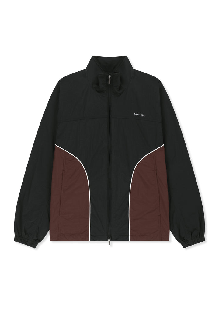 Matinkim Contrast Trim Track Zip UP IN Black