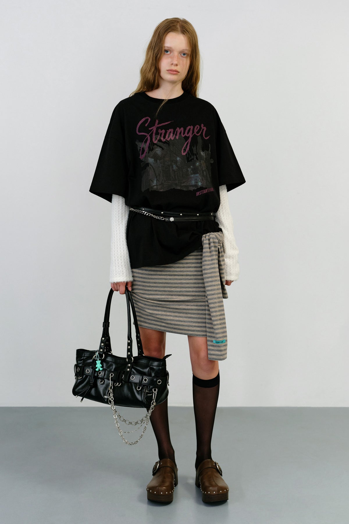 Instantfunk Stranger Graphic Oversize Tee - Black
