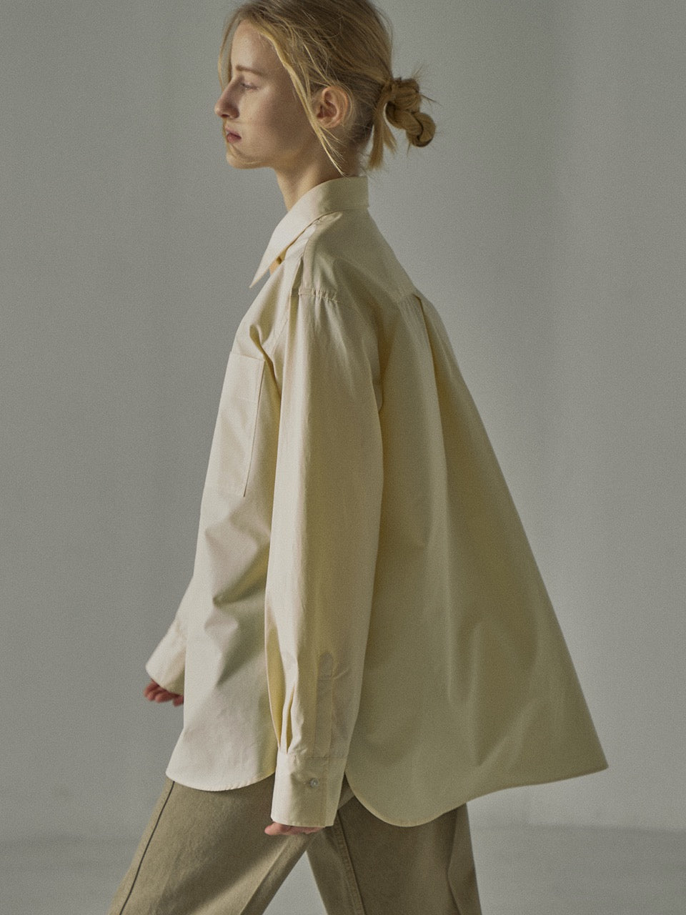 Facade Pattern Oversized Poplin Shirt butter