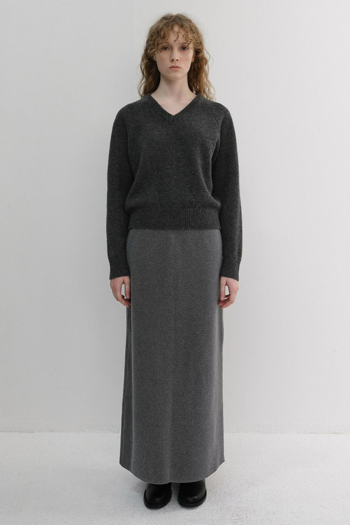 Dunst Fleece Maxi Skirt Charcoal Grey