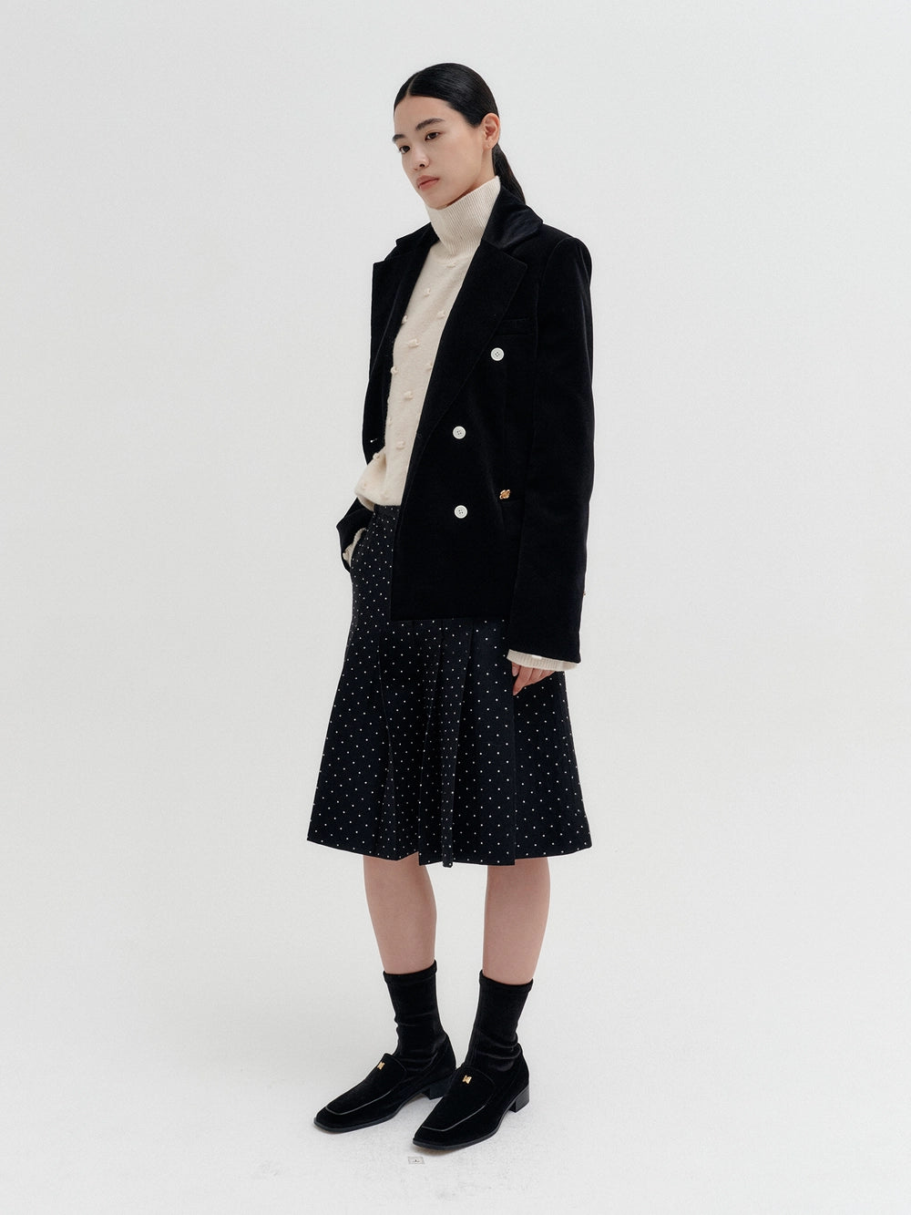 EENK Rose Gold Double-Breasted Jacket - Black