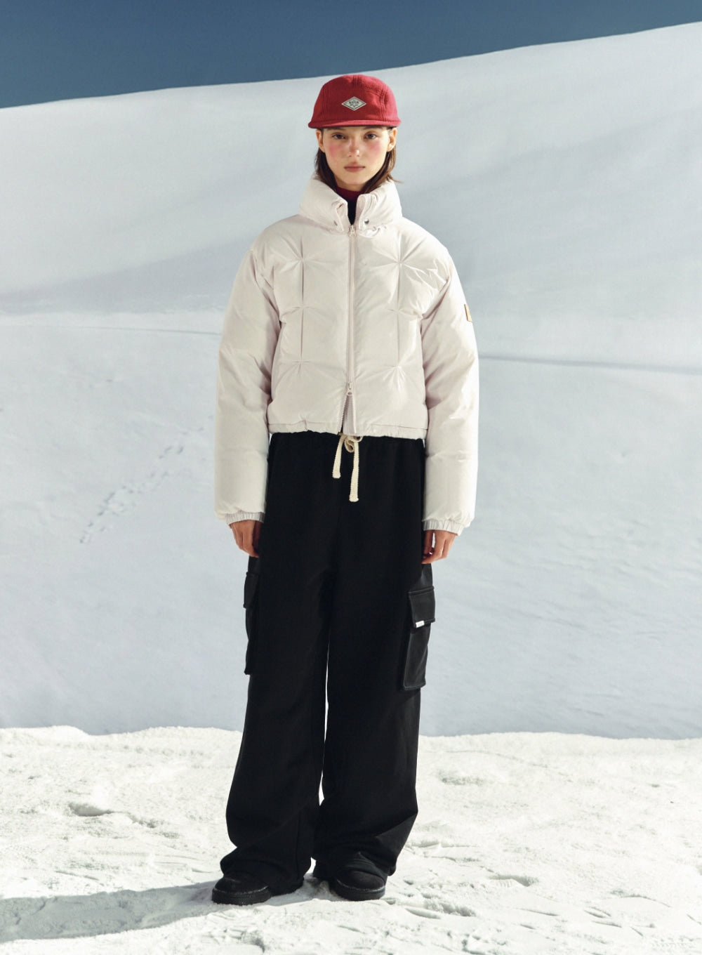 [satur] (W) Orta 2-Way Collar Duck Down Padding - Light Pink