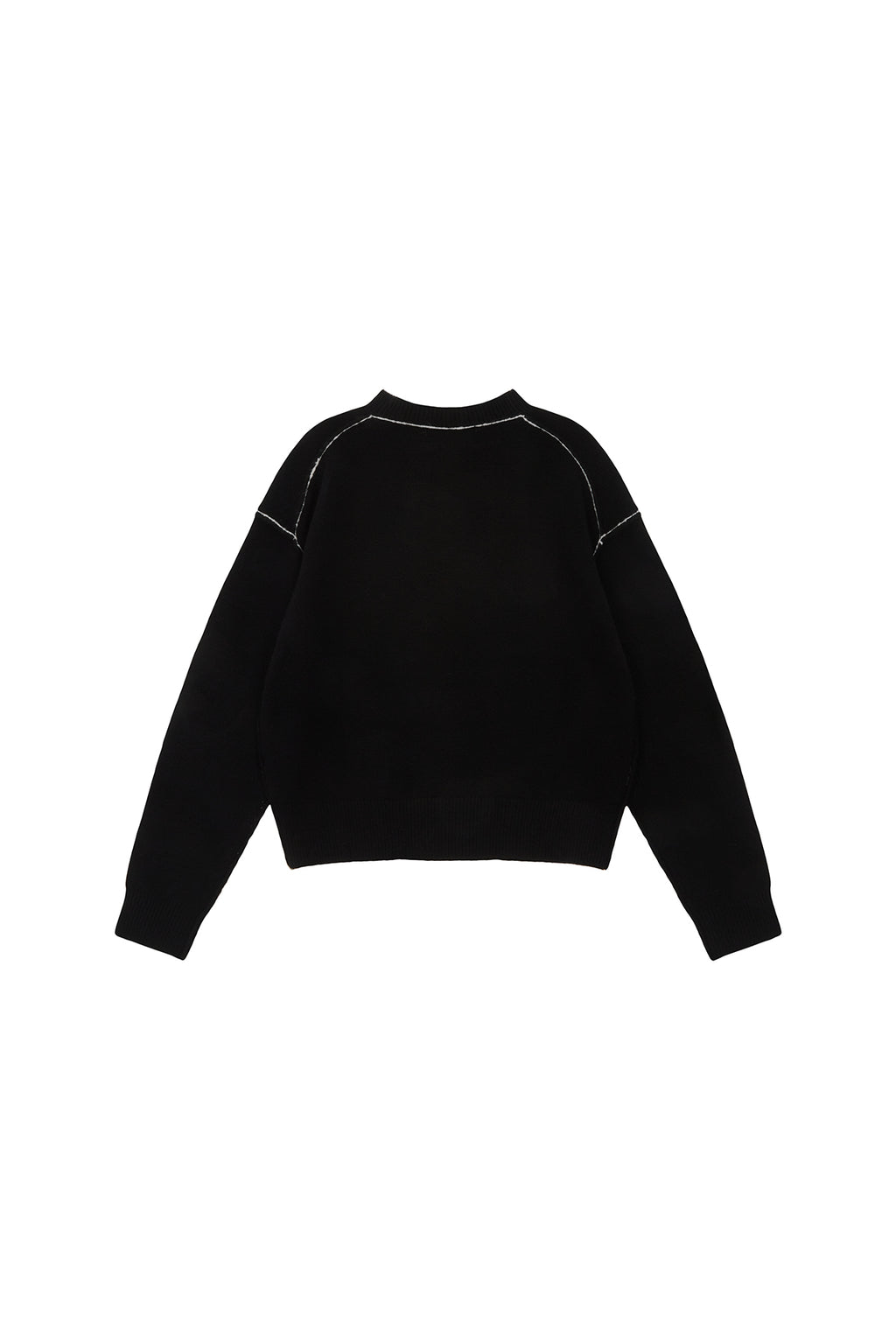 [matinkim] COLOR LINE POINT LOGO KNIT PULLOVER IN BLACK