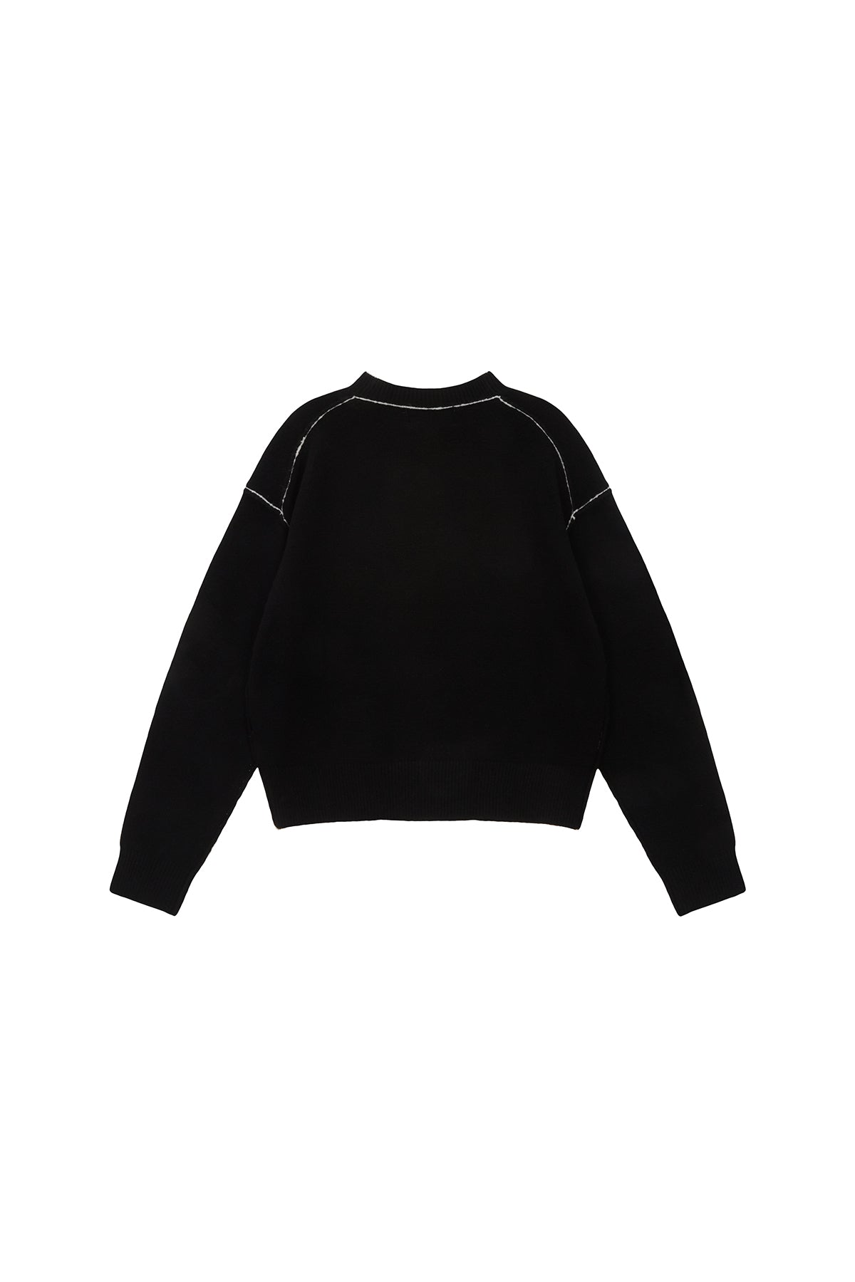 [matinkim] COLOR LINE POINT LOGO KNIT PULLOVER IN BLACK