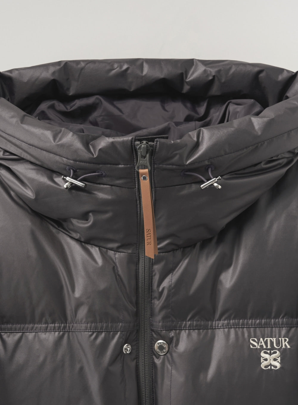 [satur] Hooded Puffer Duck Down Padding - Charcoal