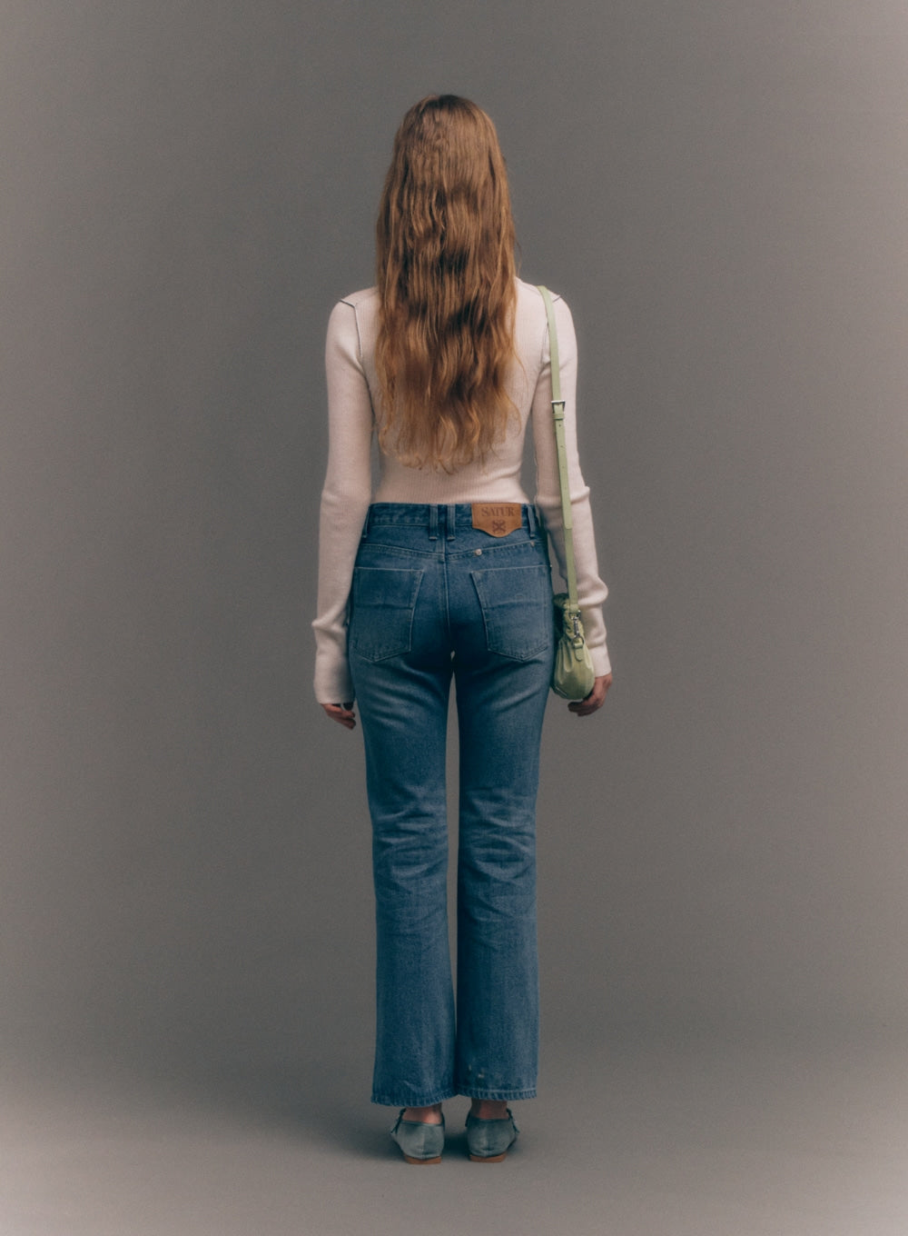 [satur] (W) Collar Button Long Sleeve Knit - Cream